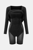 Square neck shapewear dress with smooth contouring