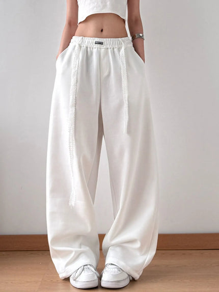 Oversized drawstring pants in relaxed fit