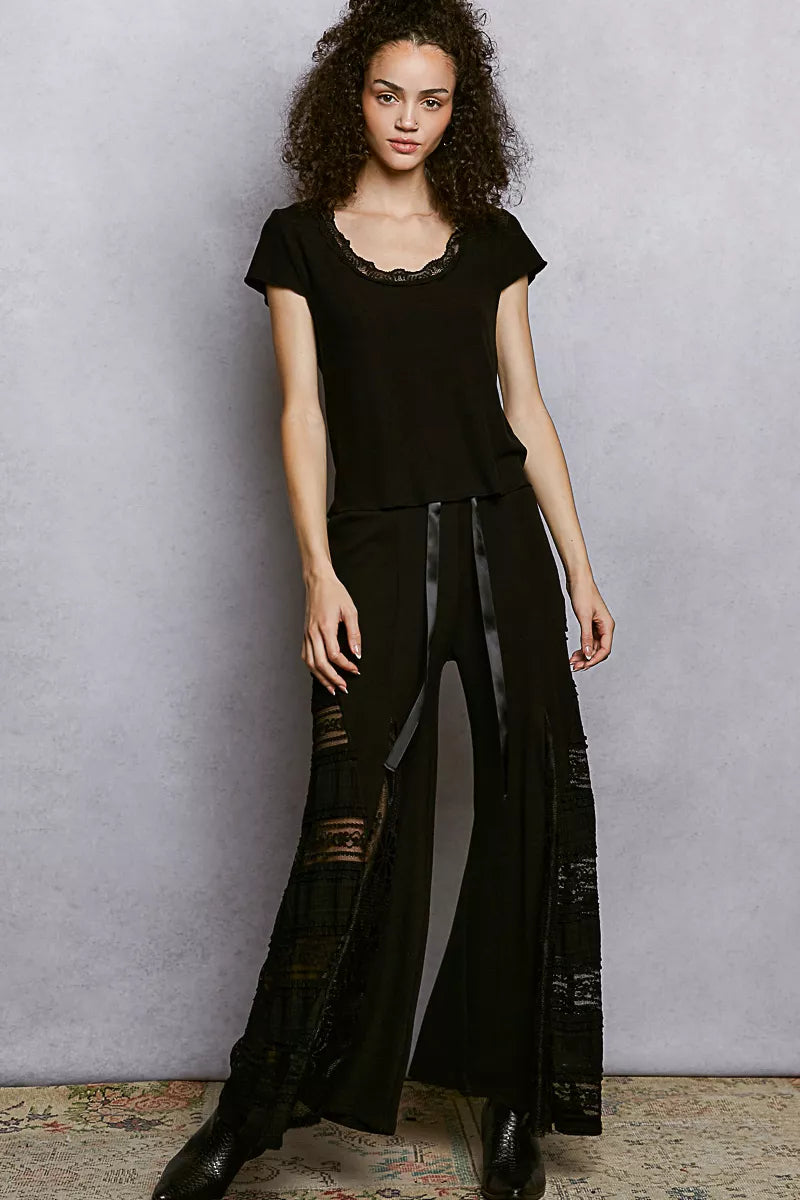 Soft merrow edged short sleeve top