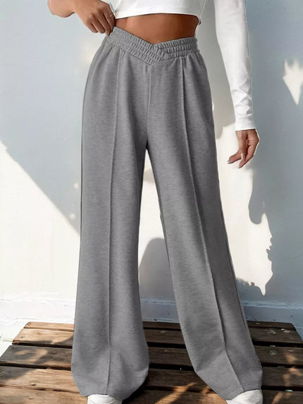 Wide leg pants with slightly stretchy high waist